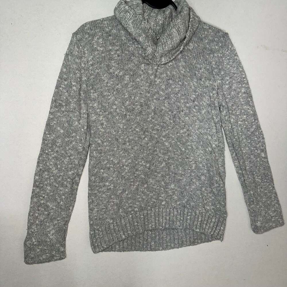 Abercrombie & Fitch Gray Speckled Cowl Neck Sweater Size S